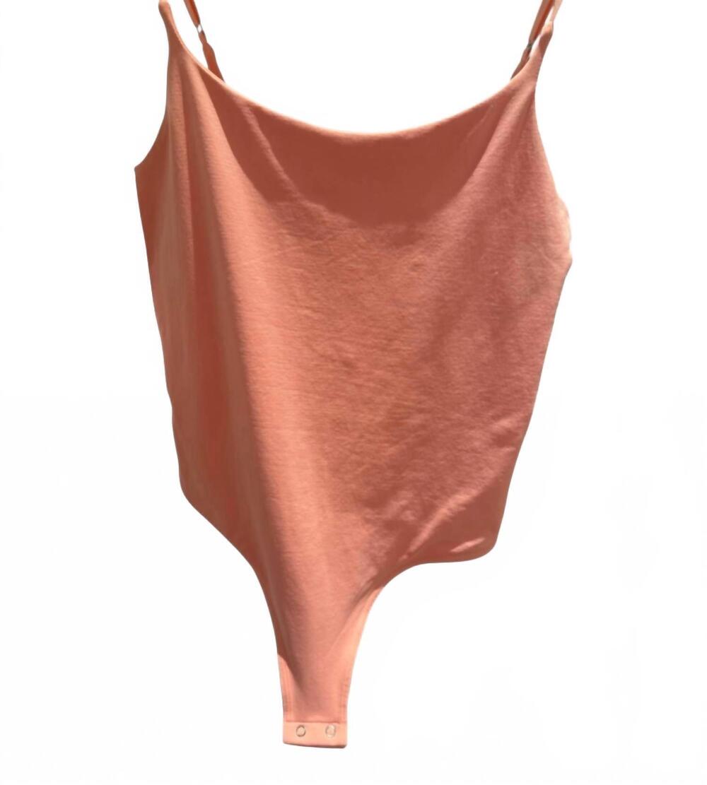 NEW BY TOGETHER women's seamless scoop neck bodysuit in peach